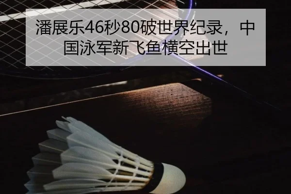 潘展乐46秒80破世界纪录，中国泳军新飞鱼横空出世